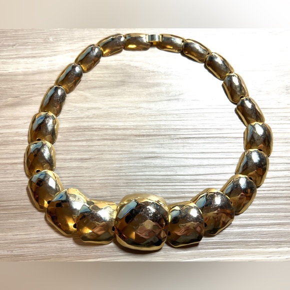 Vintage Gold Tone Demi Parure Faceted Necklace, 17.5” - Picture 3 of 4